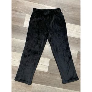 Free Country FreeCycle Black Velvet Plush Straight Leg Stretchy Pants, Sz Medium